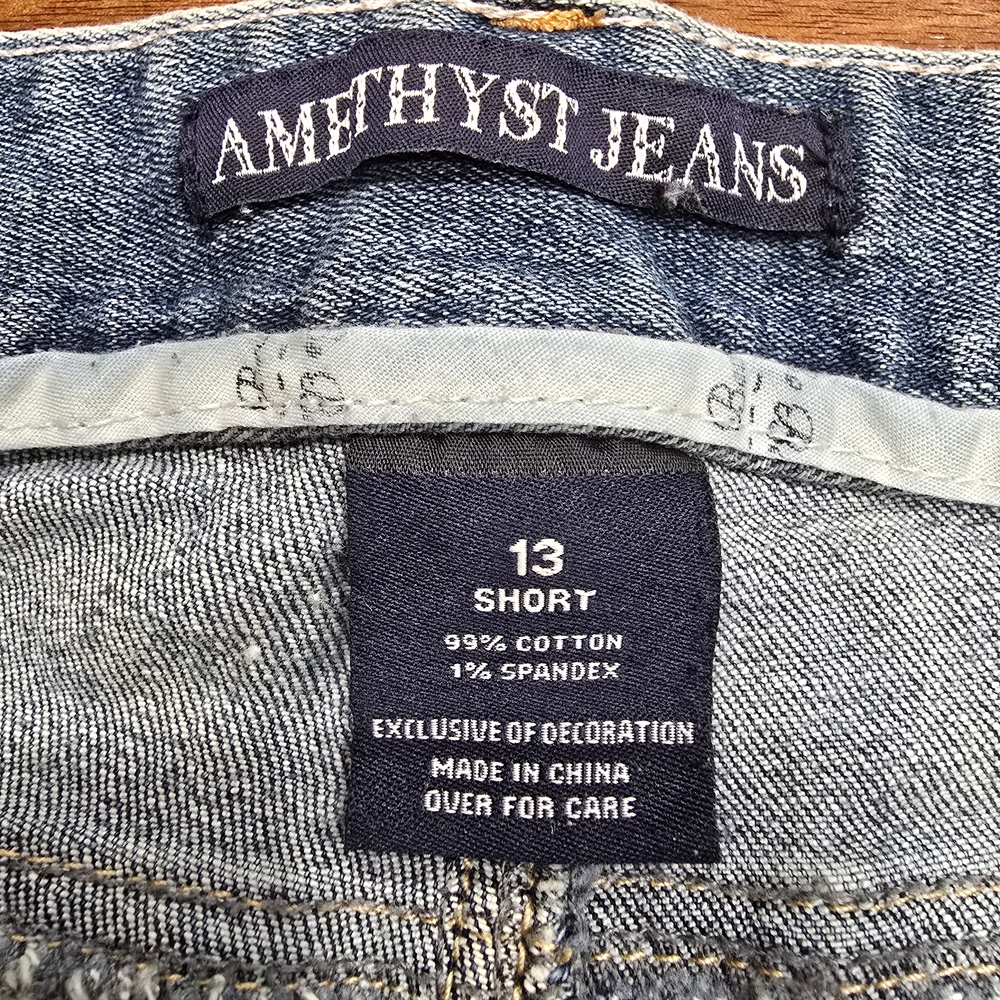 Amethyst Jeans Distressed Light Wash Stretch Straight Denim Blue Jeans 13-short‎ - Picture 4 of 8